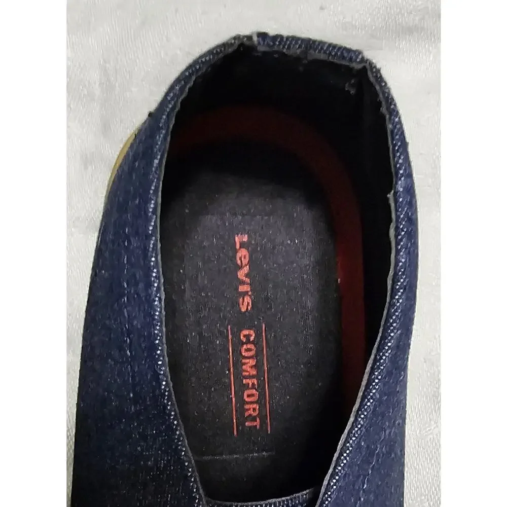 Levi's Men's Denim Chukka Boots Blue Dark Wash Desert Shoes Tan Sole Size 9 NWT